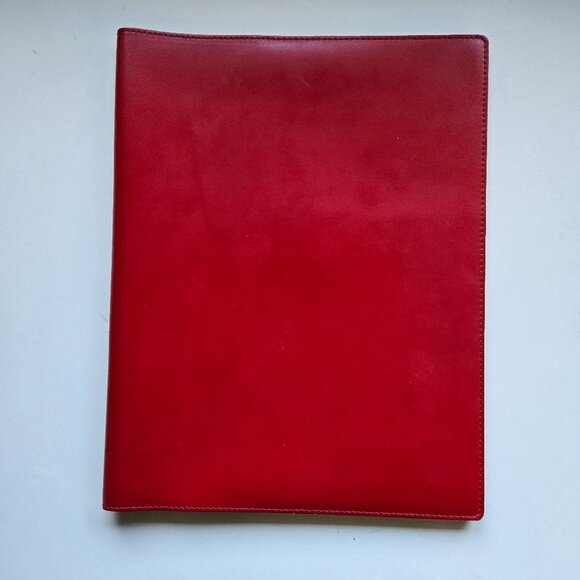 PINETTI Smooth Red Leather Notepad Cover, A4 - Picture 1 of 11